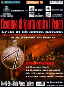 Il manifesto della manifestazione "Cleonimo di Sparta contro i Veneti"
