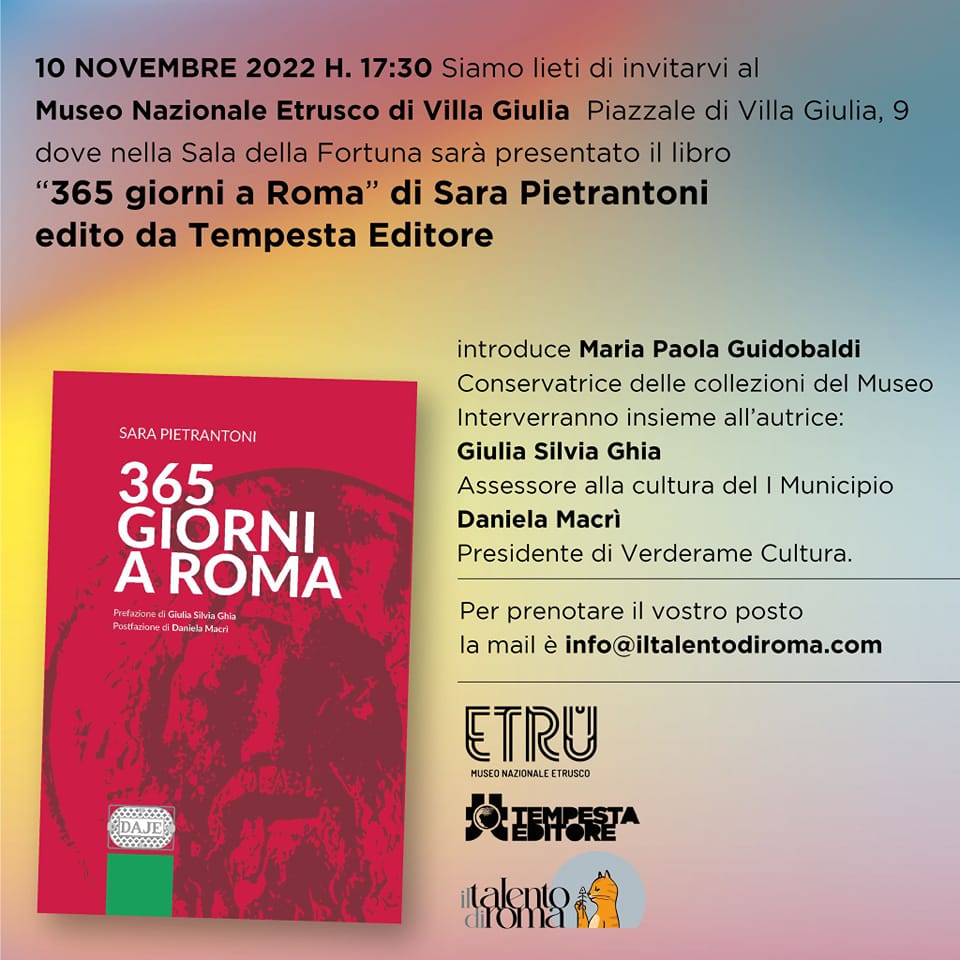 roma_villa-giulia_presentazione-libro-365-giorni-a-roma_sara-pietrantoni_locandina